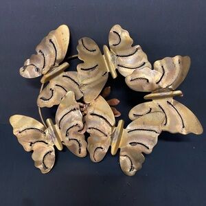 Elegant Gold Butterfly Wall Decor Vintage Mid-Century